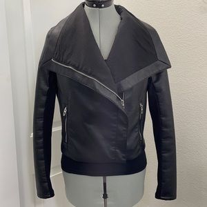 BlankNYC Drape Lapel Faux Leather Jacket